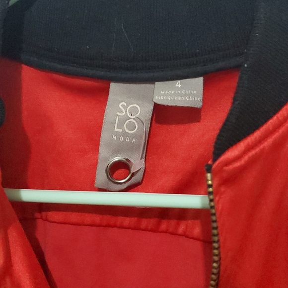SOLO Moda Red Bomber - Size 4 - Picture 2 of 3